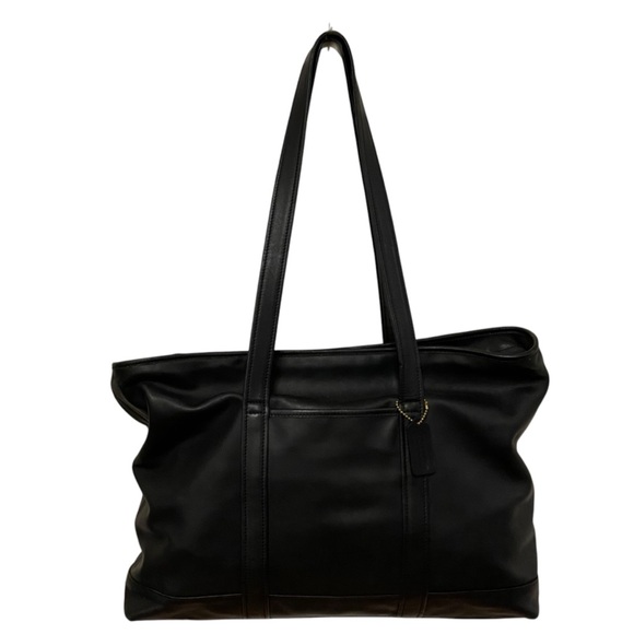 Coach Black Leather Tote Bag - Picture 1 of 9